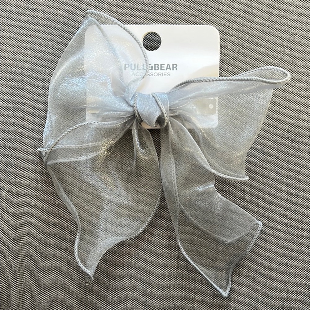 Pull&Bear Silver Sheer Bow Hair Accessory